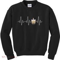 Cute Heartbeat Bubble Tea Boba Milk Tea Kawaii Gift Idea Kids Sweatshirt thumb 0