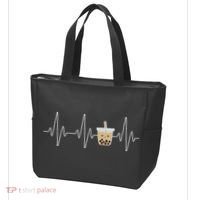 Cute Heartbeat Bubble Tea Boba Milk Tea Kawaii Gift Idea Tote Bag thumb 3