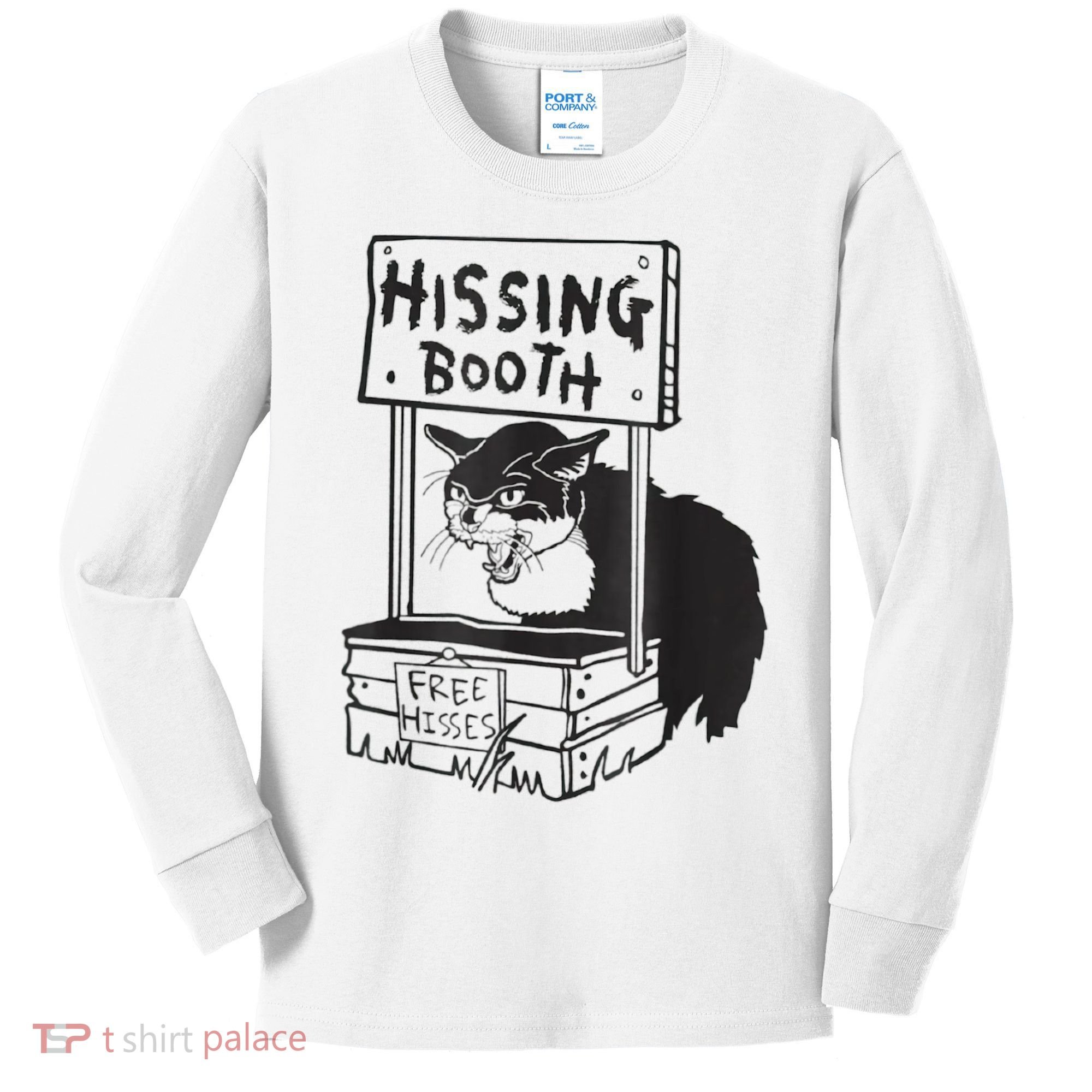Cat Hissing Booth Free Hisses Kids Long Sleeve Shirt