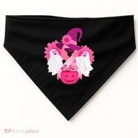 Cute Halloween Breast Cancer Awareness USA-Made Doggie Bandana thumb 0
