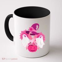 Cute Halloween Breast Cancer Awareness Coffee Mug thumb 0