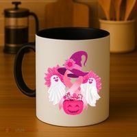 Cute Halloween Breast Cancer Awareness Coffee Mug thumb 4