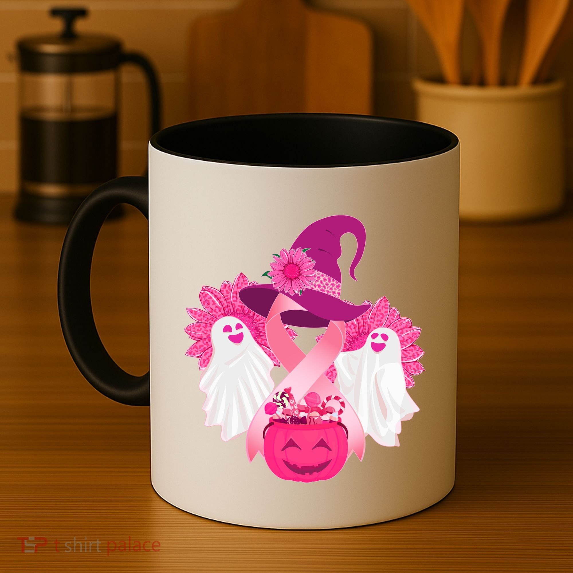 Cute Halloween Breast Cancer Awareness Coffee Mug