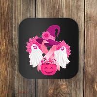 Cute Halloween Breast Cancer Awareness Coaster thumb 0