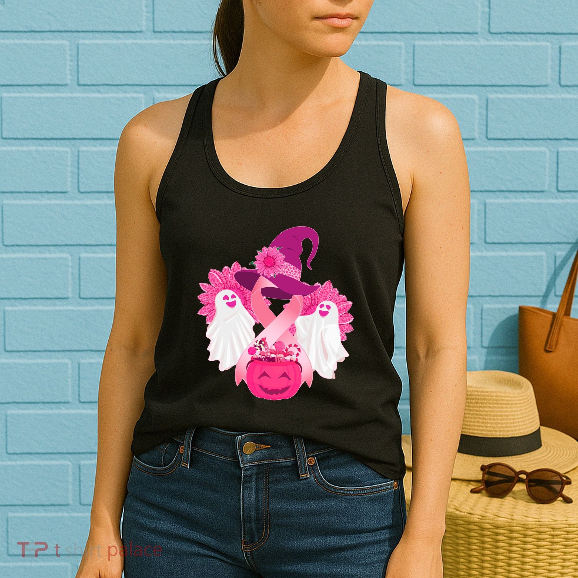 Cute Halloween Breast Cancer Awareness Women's Tank Top