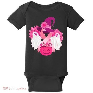 Cute Halloween Breast Cancer Awareness Baby Bodysuit
