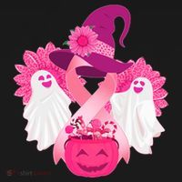 Cute Halloween Breast Cancer Awareness Tank Top thumb 6