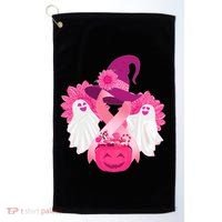 Cute Halloween Breast Cancer Awareness Golf Towel thumb 0