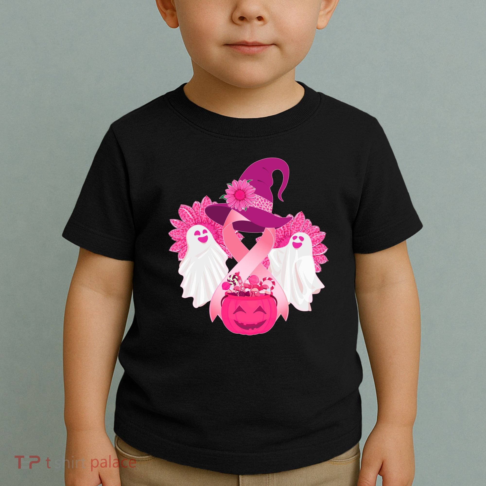 Cute Halloween Breast Cancer Awareness Toddler T-Shirt