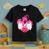 Cute Halloween Breast Cancer Awareness Toddler T-Shirt thumb 3