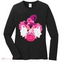 Cute Halloween Breast Cancer Awareness Women's Long Sleeve Shirt thumb 0