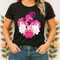 Cute Halloween Breast Cancer Awareness Women's T-Shirt thumb 2