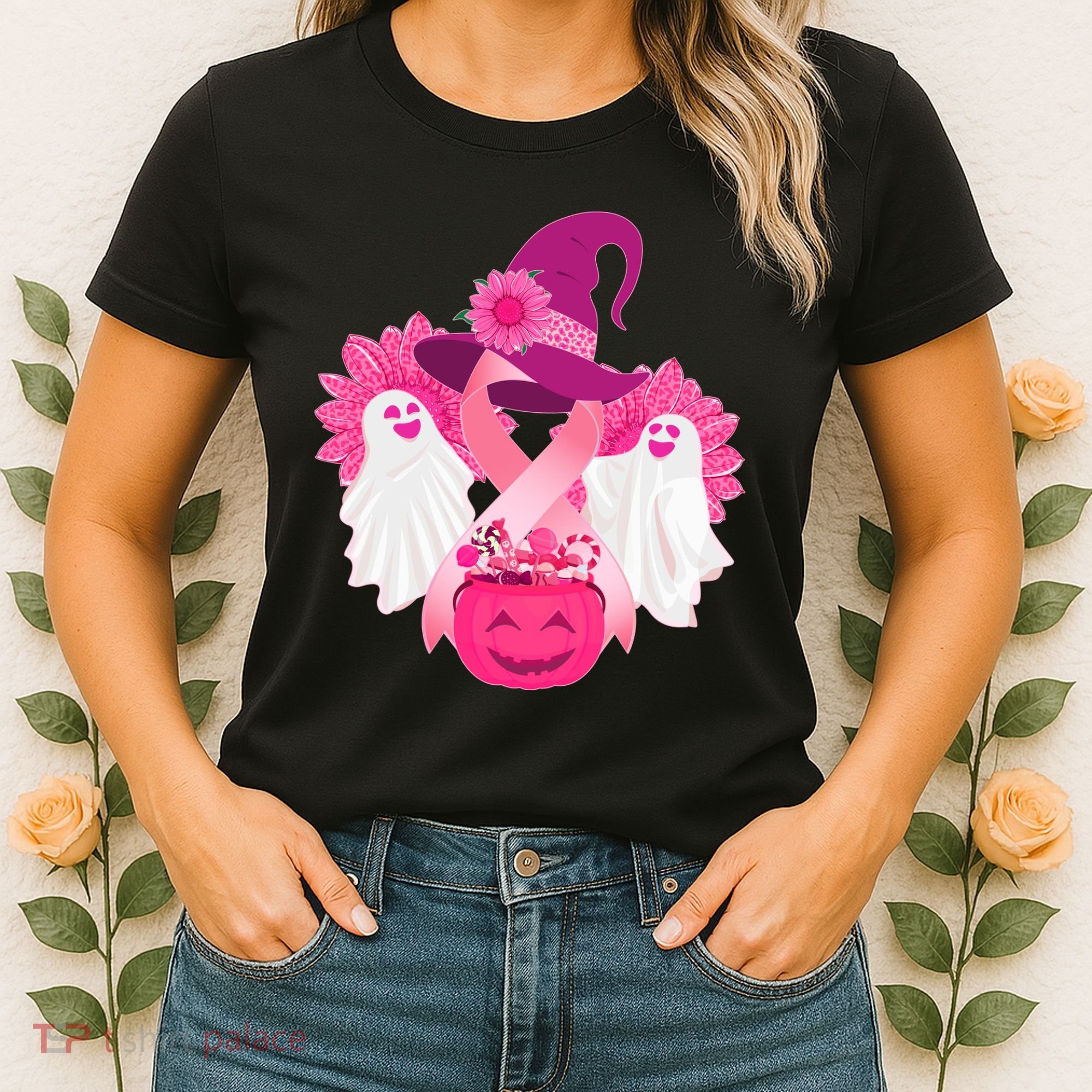 Cute Halloween Breast Cancer Awareness Women's T-Shirt