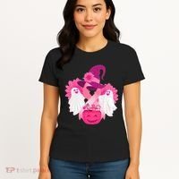 Cute Halloween Breast Cancer Awareness Women's T-Shirt thumb 4