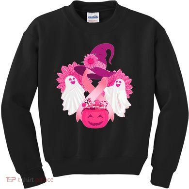 Cute Halloween Breast Cancer Awareness Kids Sweatshirt