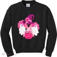 Cute Halloween Breast Cancer Awareness Kids Sweatshirt thumb 0