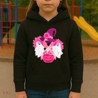 Cute Halloween Breast Cancer Awareness Kids Hoodie thumb 3