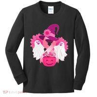 Cute Halloween Breast Cancer Awareness Kids Long Sleeve Shirt thumb 0