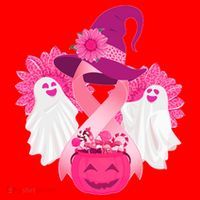 Cute Halloween Breast Cancer Awareness Santa Hat thumb 1