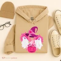 Cute Halloween Breast Cancer Awareness Hoodie thumb 4