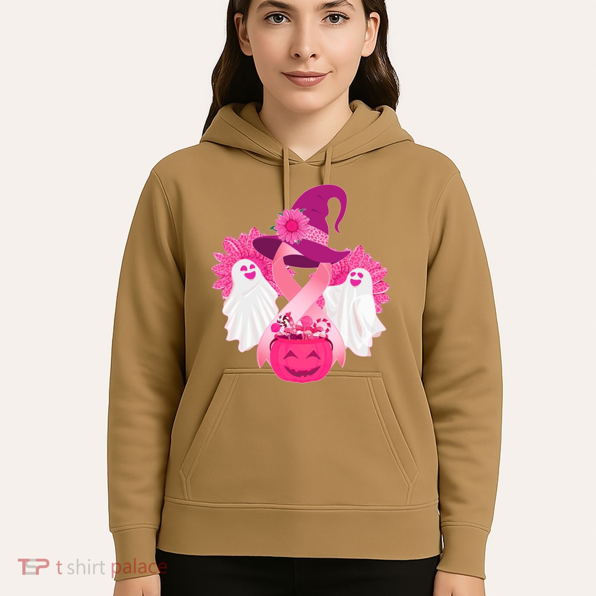 Cute Halloween Breast Cancer Awareness Hoodie
