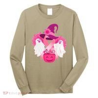 Cute Halloween Breast Cancer Awareness Long Sleeve Shirt thumb 0