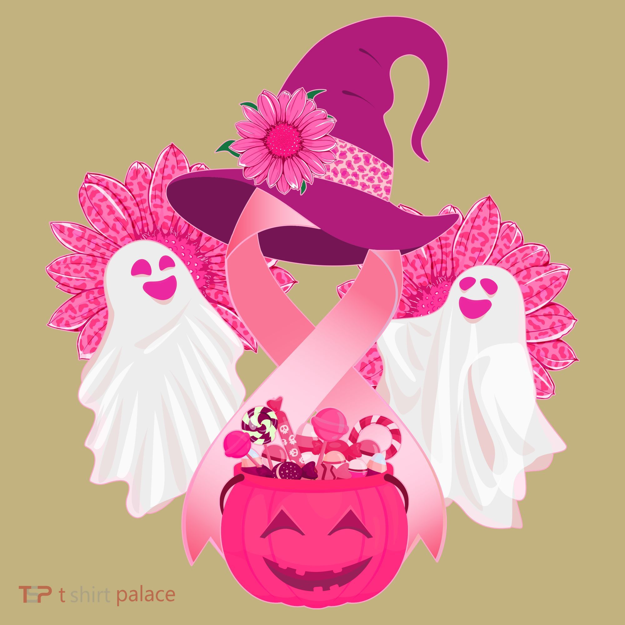 Cute Halloween Breast Cancer Awareness Long Sleeve Shirt