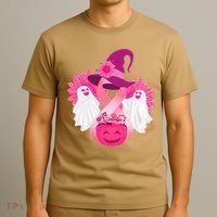 Cute Halloween Breast Cancer Awareness T-Shirt thumb 3
