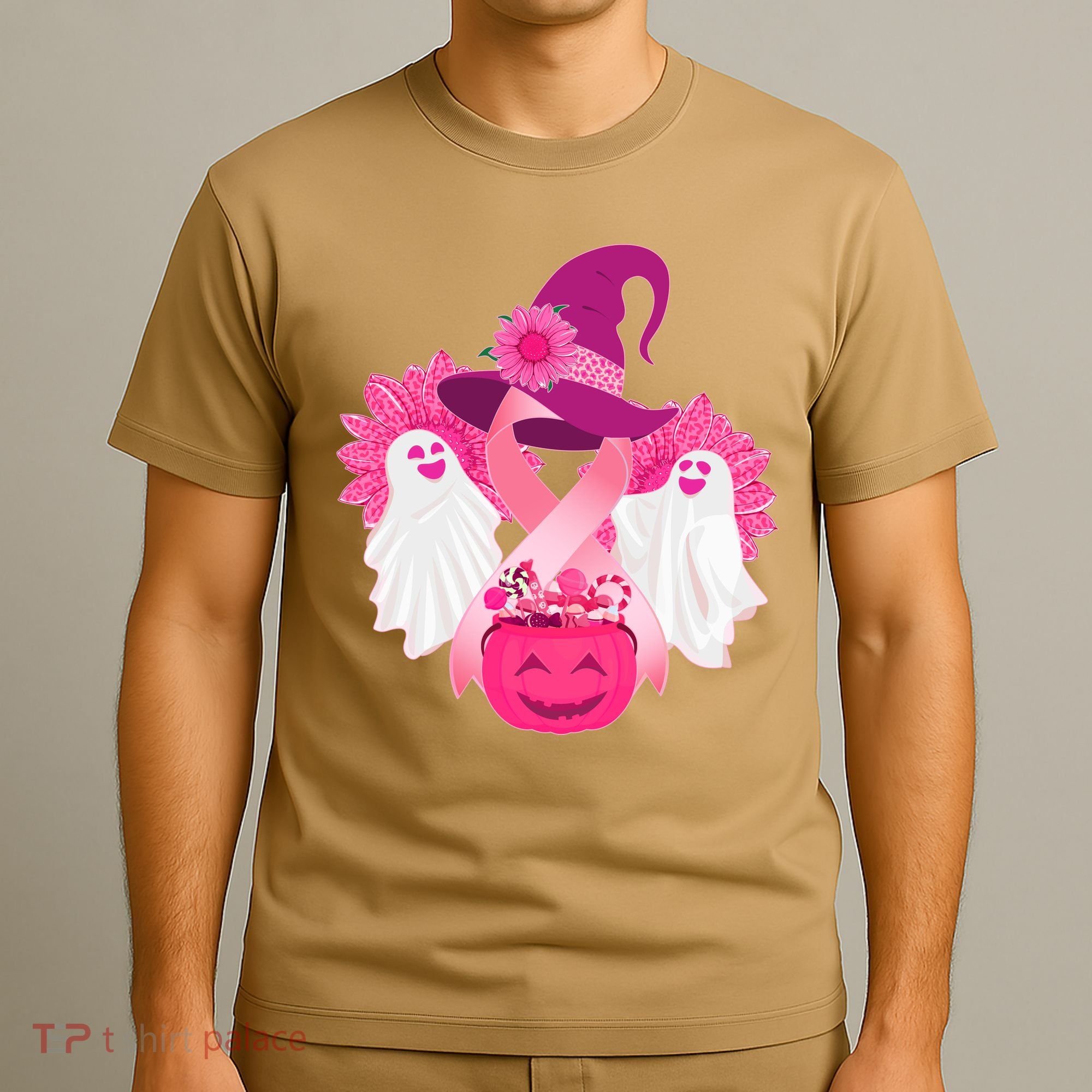 Cute Halloween Breast Cancer Awareness T-Shirt