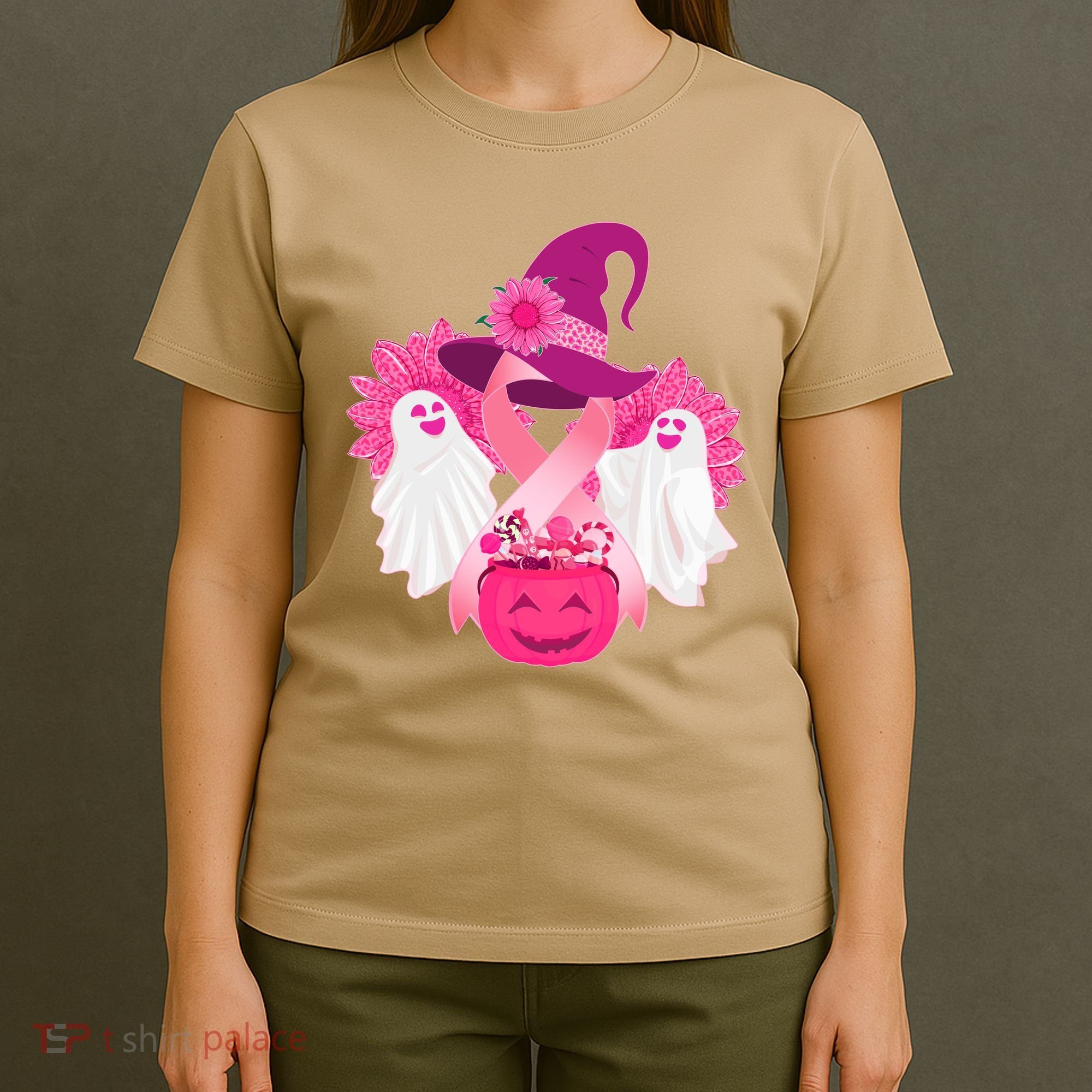 Cute Halloween Breast Cancer Awareness T-Shirt