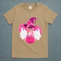Cute Halloween Breast Cancer Awareness T-Shirt thumb 5