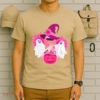 Cute Halloween Breast Cancer Awareness T-Shirt thumb 6