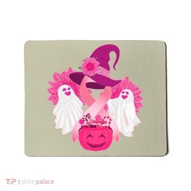 Cute Halloween Breast Cancer Awareness Mousepad