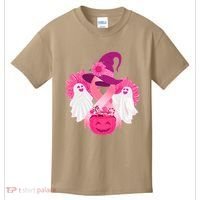 Cute Halloween Breast Cancer Awareness Kids T-Shirt thumb 0