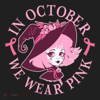 Cute Halloween Breast Cancer Awareness In October We Wear Pink Witch Beanie thumb 2