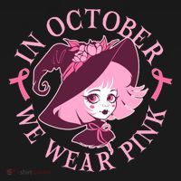 Cute Halloween Breast Cancer Awareness In October We Wear Pink Witch Mousepad thumb 1