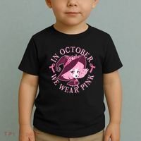 Cute Halloween Breast Cancer Awareness In October We Wear Pink Witch Toddler T-Shirt thumb 2