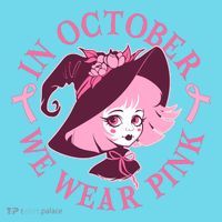 Cute Halloween Breast Cancer Awareness In October We Wear Pink Witch Kids T-Shirt thumb 4