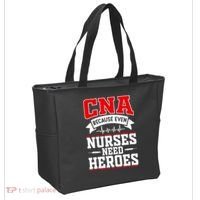 CNA Humor Because Even Nurses Need Heroes Funny CNA Nurse Tote Bag thumb 2