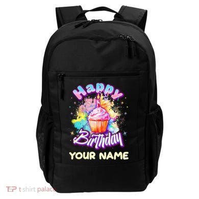 Cute Happy Birthday Graffiti Cupcake Personalized Custom Name Backpack
