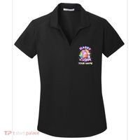Cute Happy Birthday Graffiti Cupcake Personalized Custom Name Women's Dry Zone Grid Polo thumb 0