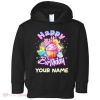 Cute Happy Birthday Graffiti Cupcake Personalized Custom Name Toddler Hoodie thumb 0