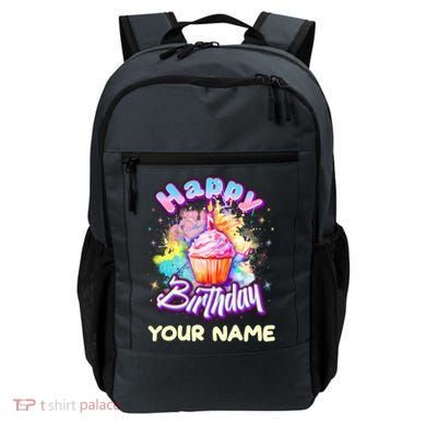 Cute Happy Birthday Graffiti Cupcake Personalized Custom Name Backpack