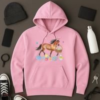 Cute Horse Bunny Ears Easter Eggs Basket Horse Hoodie thumb 3