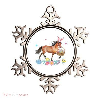 Cute Horse Bunny Ears Easter Eggs Basket Horse Ornament