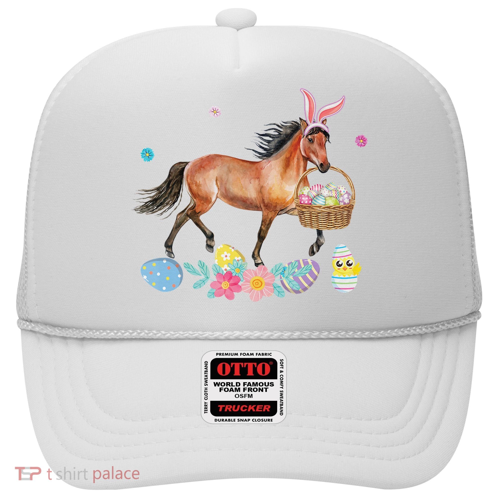 Cute Horse Bunny Ears Easter Eggs Basket Horse Hat