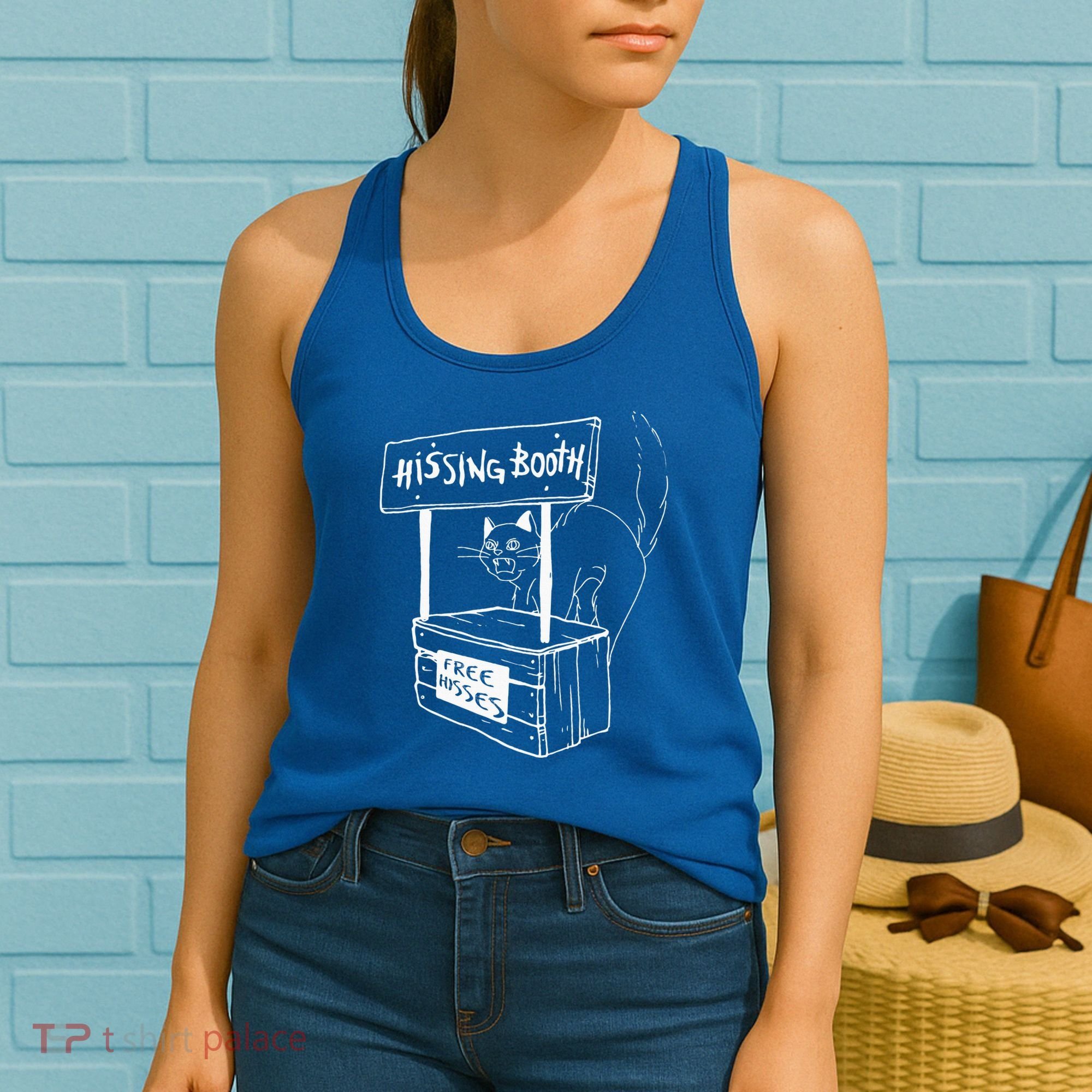 Cat Hissing Booth Free Hisses Memes For Cat Lovers Women's Tank Top
