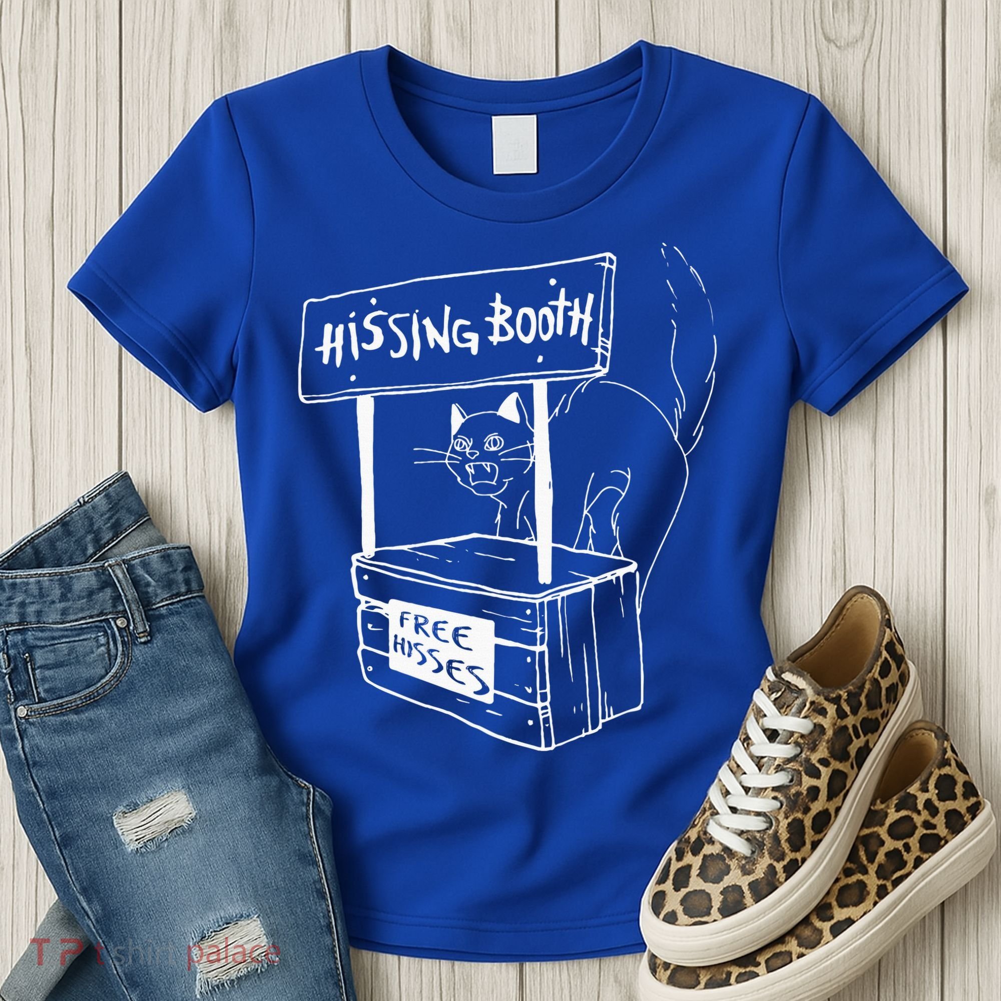 Cat Hissing Booth Free Hisses Memes For Cat Lovers Women's T-Shirt