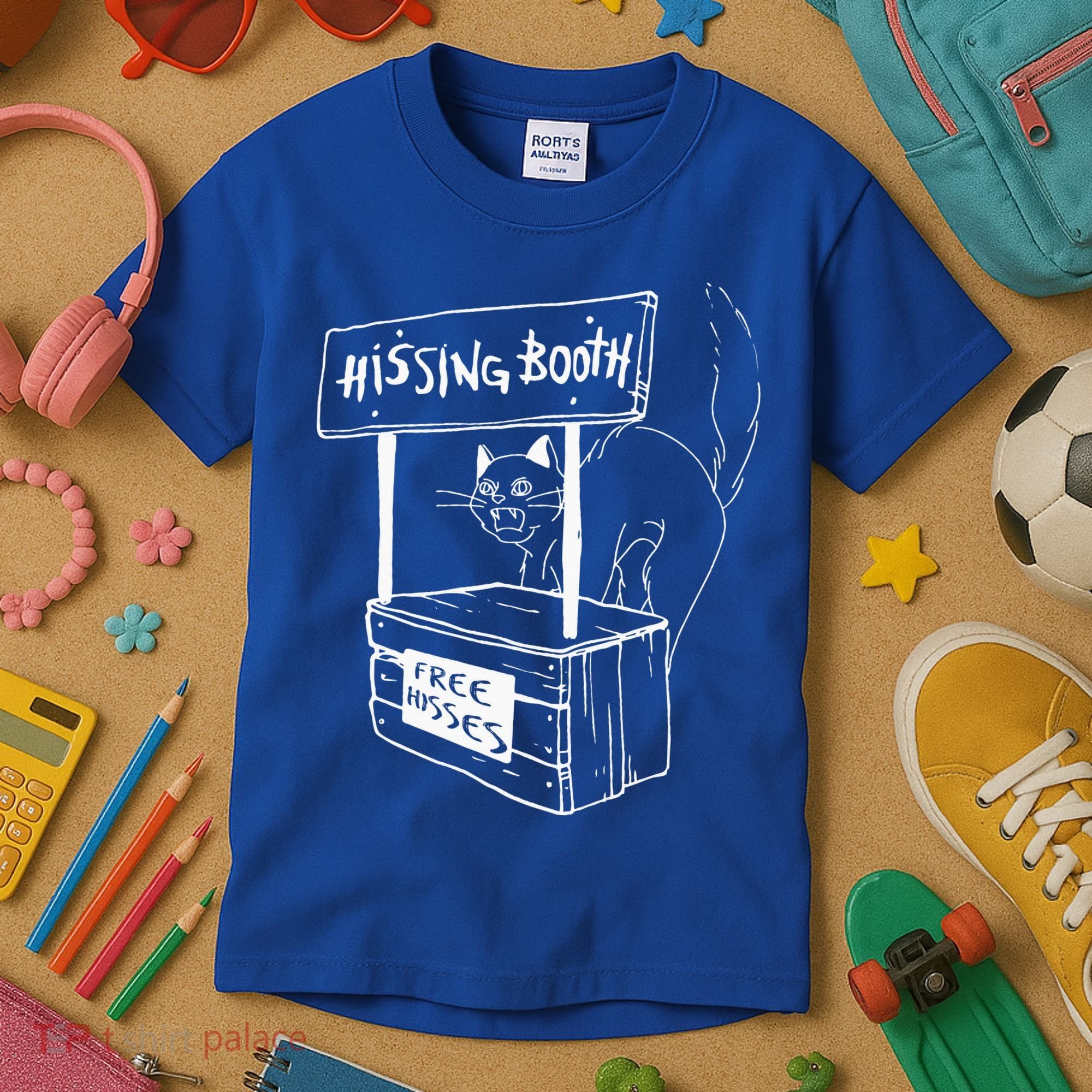 Cat Hissing Booth Free Hisses Memes For Cat Lovers Kids T-Shirt