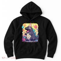 Cute Happy Birthday Japanese Kaiju Monster Epic Party Hoodie thumb 0